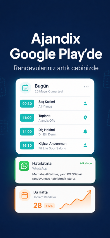 Ajandix mobil uygulaması Android telefon ekranında